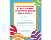 Marble birthday party invitation, custom, digital Il_170x135