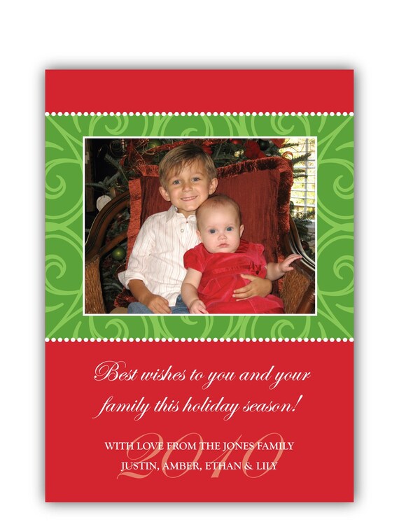 A Very Merry Holiday Photo Card, Custom, Printable, Digital Il_570xn