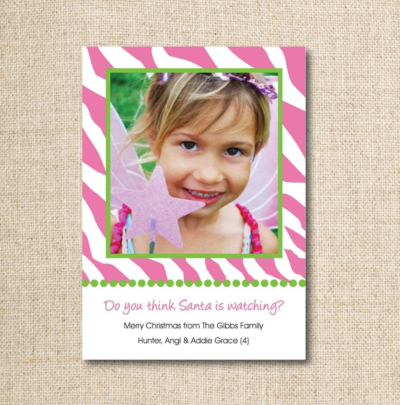 Zebra Print Holiday Photo Card, Custom, Printable, Digital Il_570xn