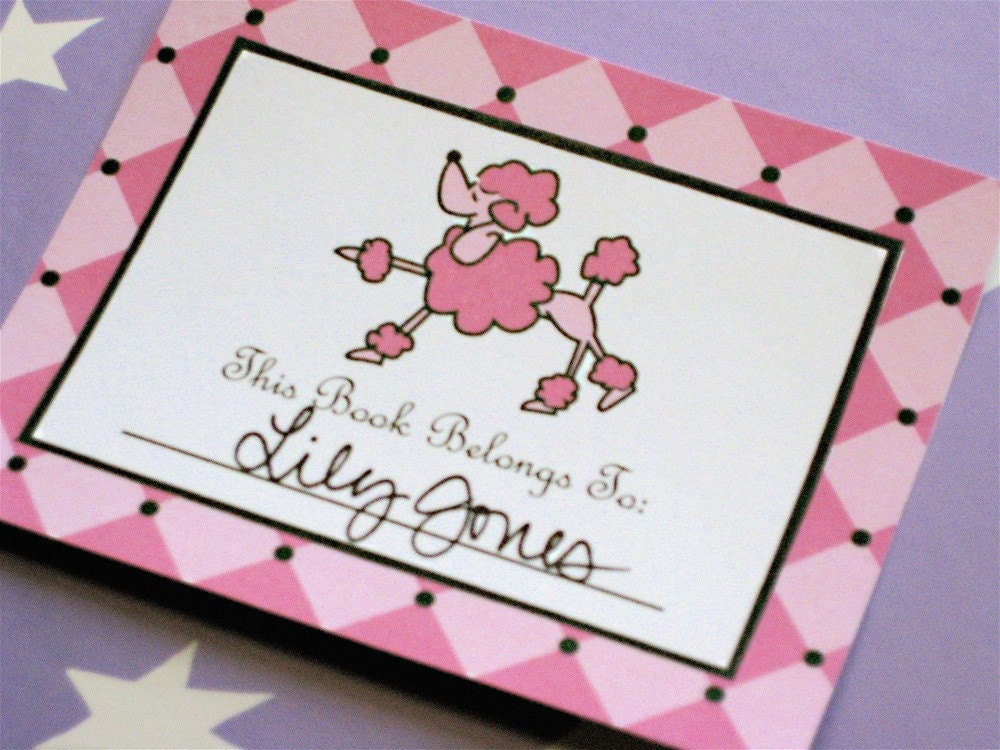 Adorable Poodle Bookplates, 10 per set Il_570xn