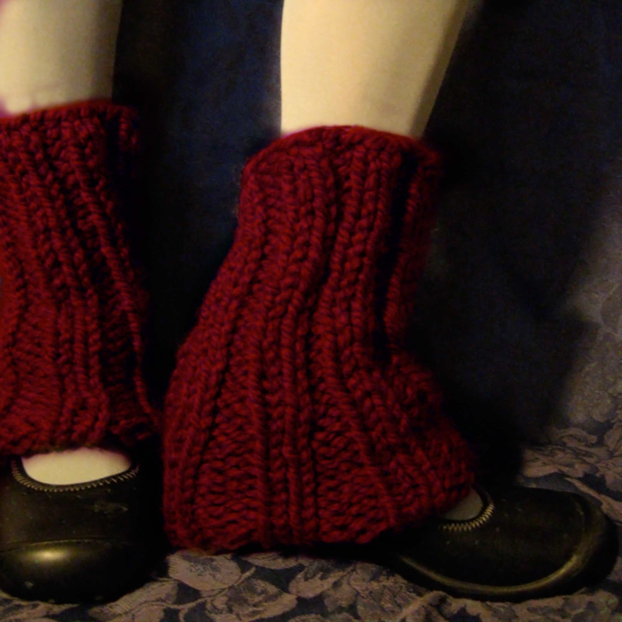 Leg Warmers Red Chunky  Tailored