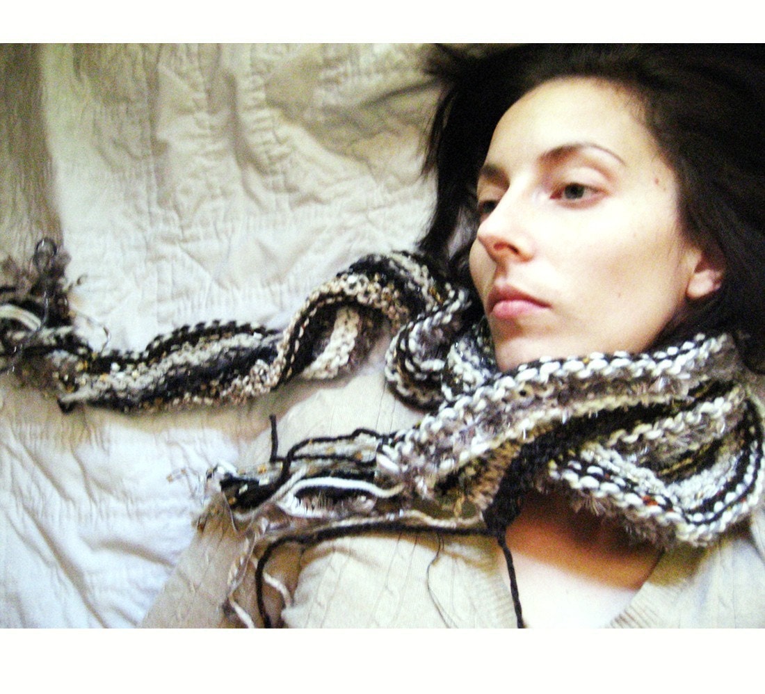 Scarf Brown, Cream, Black and Taupe Multicolor - the MAUREEN
