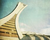 Olympic Stadium - architecture Fine Art Photograph - Montreal landmark series, soft blue sky