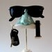 Nose Eyeglass Stand Mint Green Key Caddy White Mustache