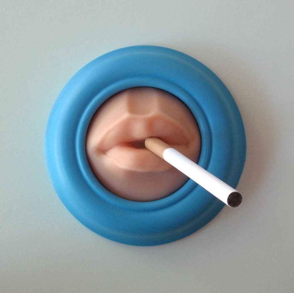 Rubber Lips, Framed Silicone Rubber Mouth, Wall Mounted Sculpture