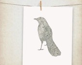 state bird of texas mockingbird map bird - 10x8" print