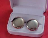 Gold Rhodium Plate Button Clip Earrings