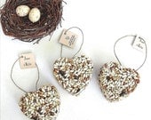 100 Bird Seed Heart Wedding Favors Free Personalized Tags by Nature Favors