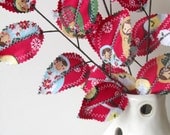 Fabric Leaves -  Russian Nesting Dolls Nativity Christmas Branches