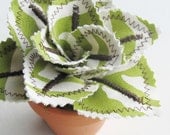 Fabric Leaf Potted Plant - Lime Green Zebra Stripe Animal Print Succulent Mother's Day Gift Idea
