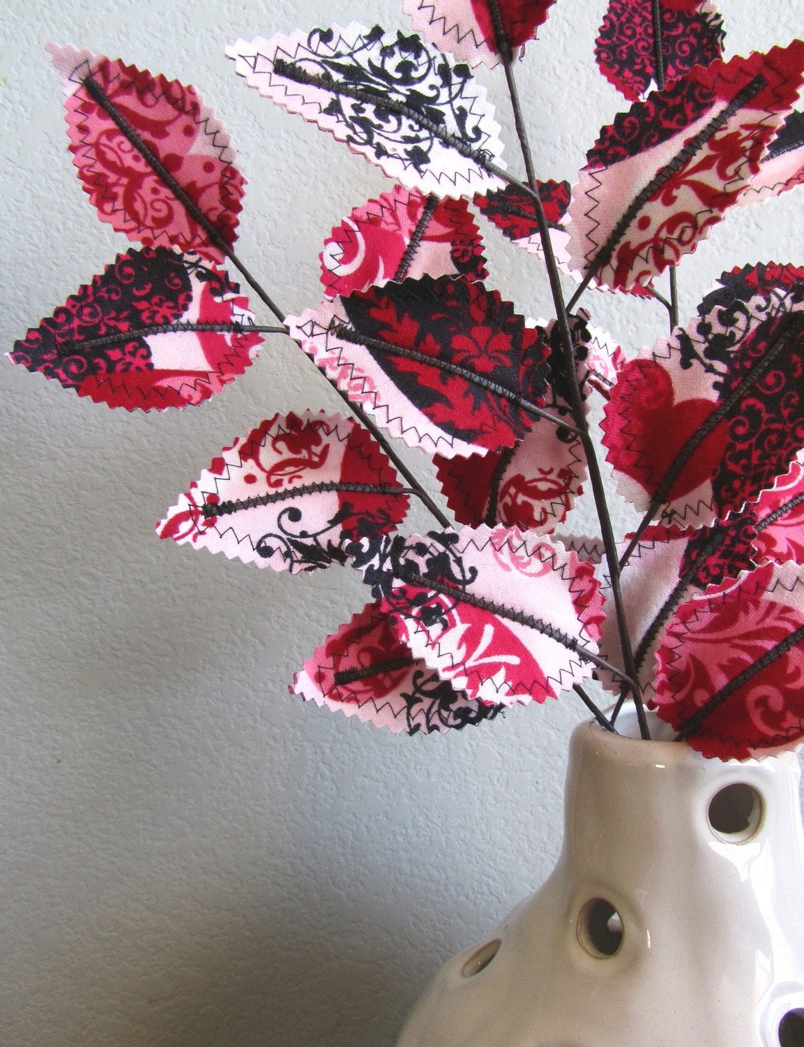 Fabric Leaves - Valentine Heart Branches Christmas Gift Free Shipping Etsy Sale