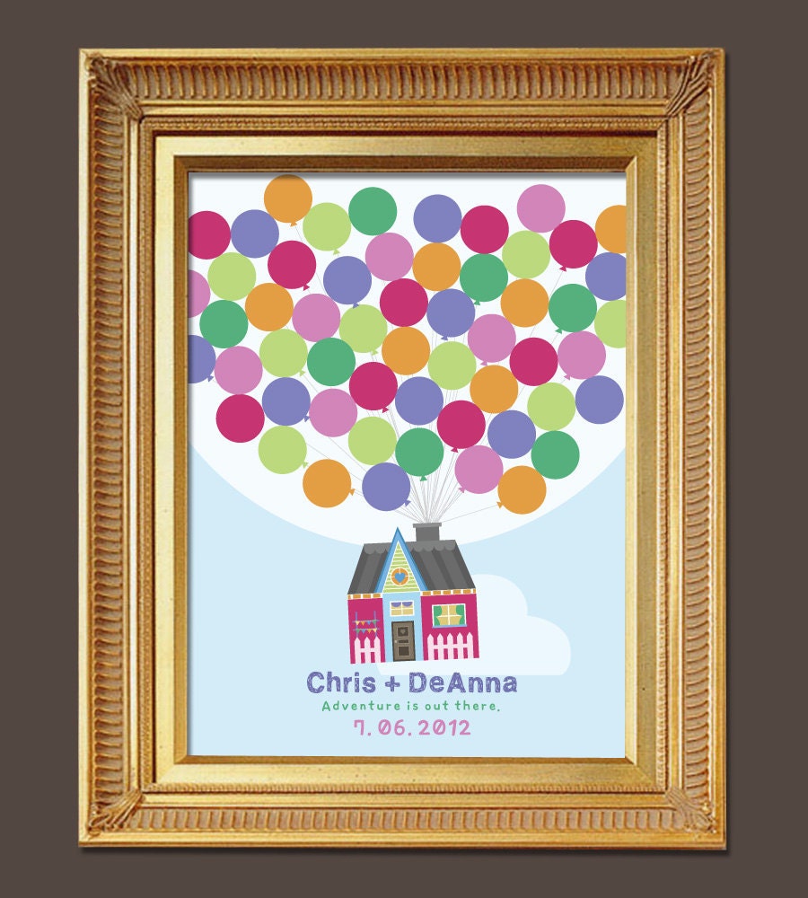 DIY Fingerprint or Signature Guest Book Printable: UP movie inspired House with Balloons Il_170x135