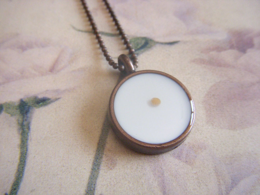 faith as small as a mustard seed...copper resin mustard seed pendant with matching ball chain necklace