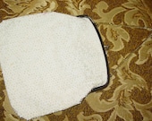 vintage white  and clear glass lumureil hand bag WEDDING bride beauty