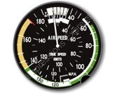 Aviation Airspeed Indicator Round Mousepad