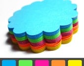 Set of 50 - 2 1/4 inches - NEON - Large Scalloped Circles - Hand Punched Blank Cardstock - Die Cut Gift Merchandise Hang Tags