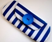 Blue and White Clutch Wallet Purse -  Bridesmaid Gift Blue and White Stripes