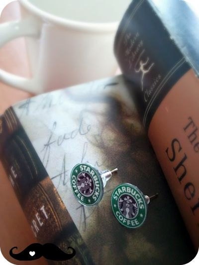 upcycled starbucks earrings (old logo)