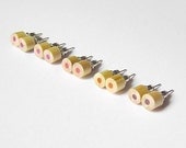 naked wood color pencil ear studs, the reddish series