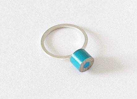 sterling silver color pencil ring No.01, made in UK