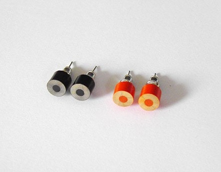 color pencil earring studs, The Halloween Edition, set of 2 pairs