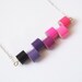 Sterling silver color pencil necklace, No.06, Pink and Purple