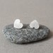 sterling silver Sweet Heart earring studs, handmade in UK