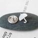 umbrella pin/ lapel pin/ tie tack in sterling silver, handmade in England