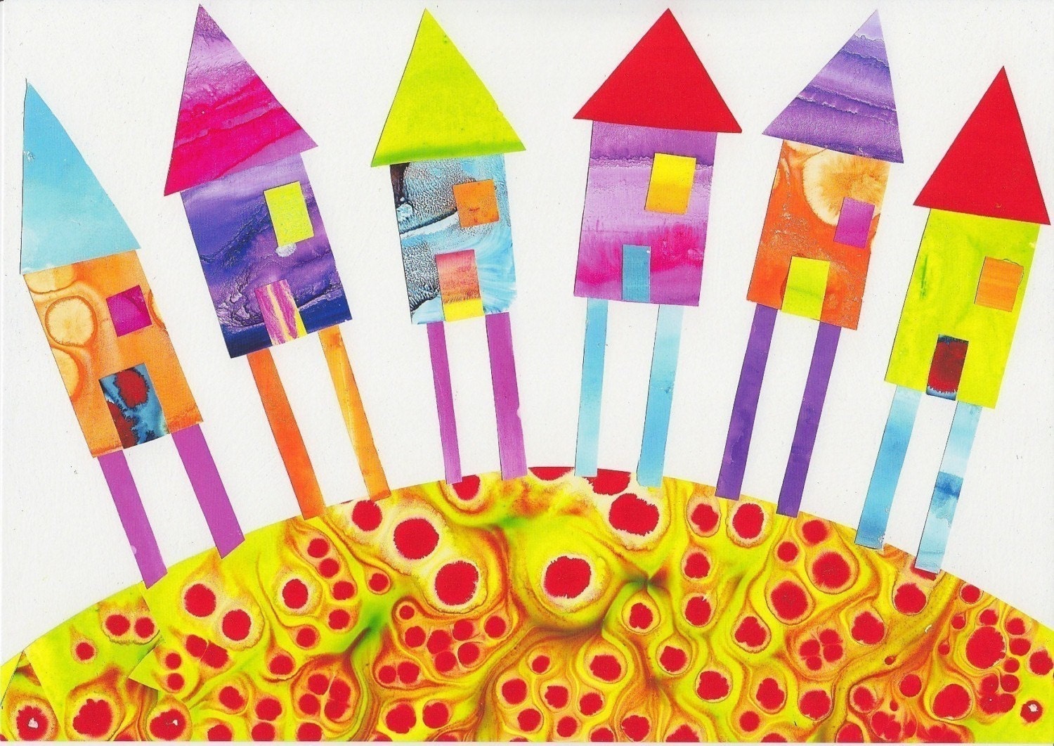 Children Decor Nursery Art Print ( Houses)