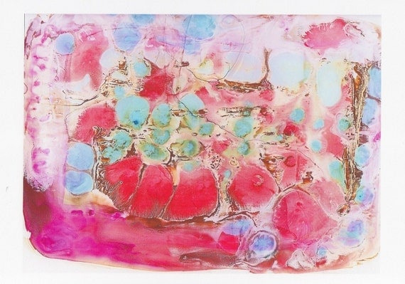 Pink Abstract Art Print (Poolside 1983)