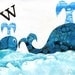 Nursery Art Print (W is For Whale)