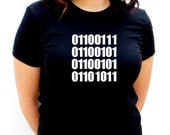 GEEK in (ascii) Binary Code - American Apparel - Ladies T Shirt - small, medium, large, Xl, 2XL