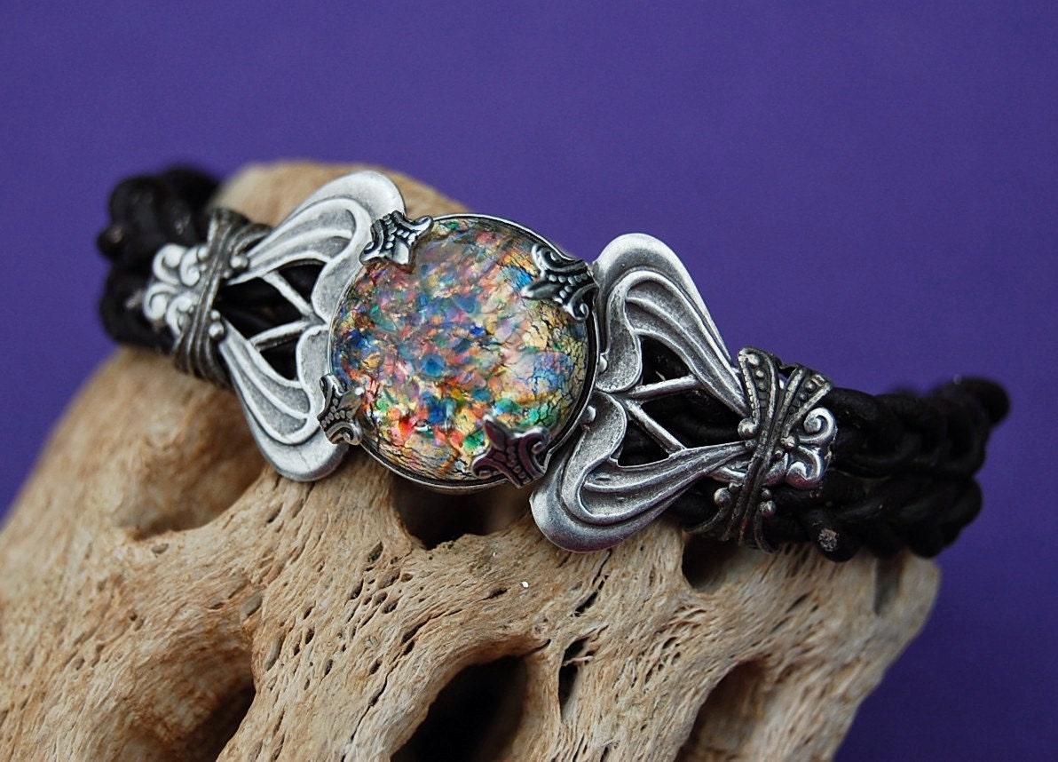 Air Element - Leather Lace Bracelet - by Last Day of Forever Designs
