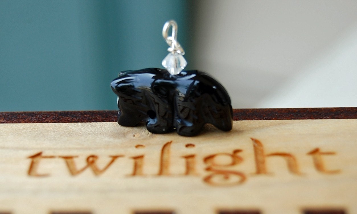Wolf Charm -  Black Onyx - By  Last Day of Forever Designs