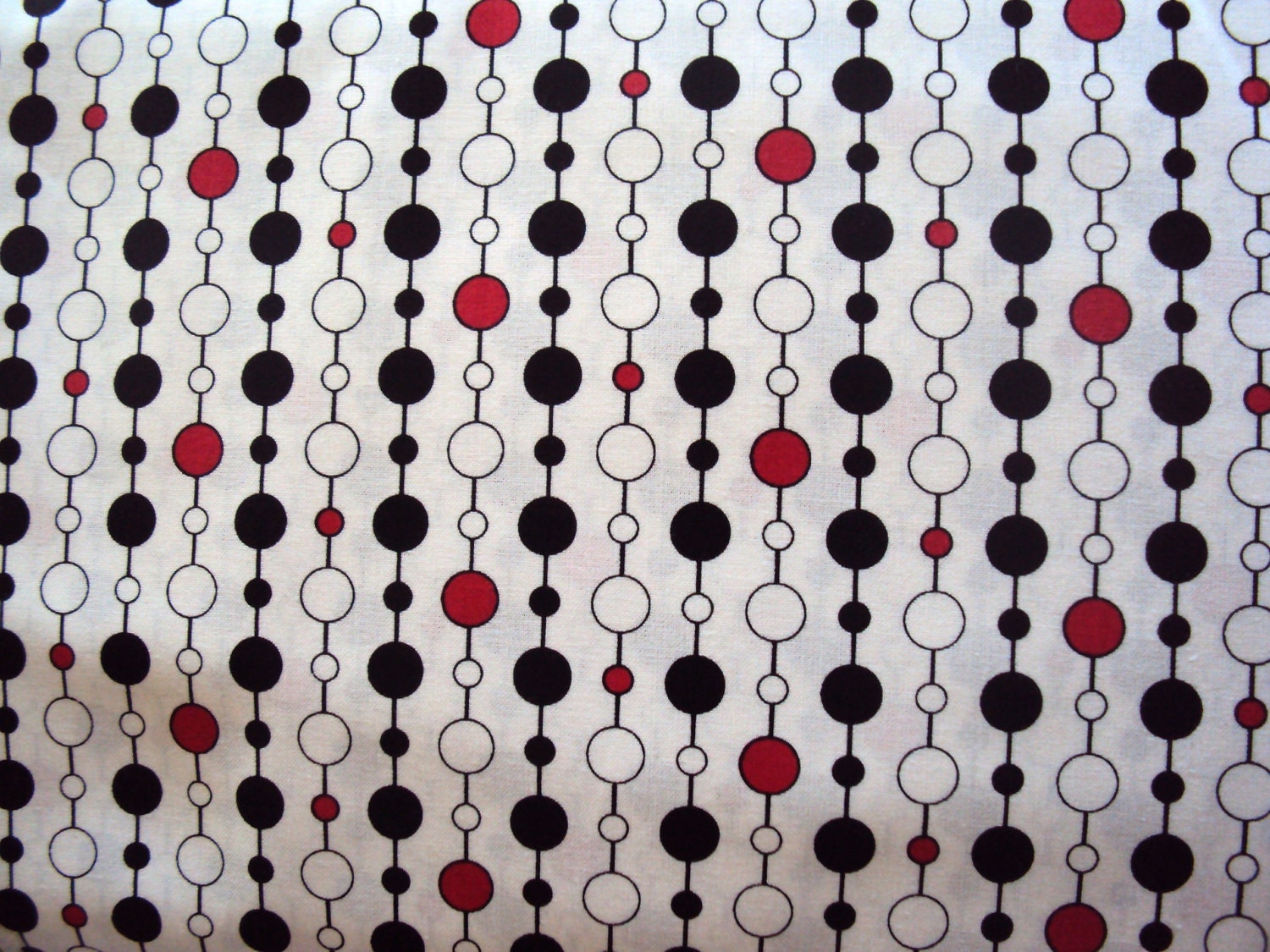 White Bead Chain Fabric - Red Essentials - Studio e