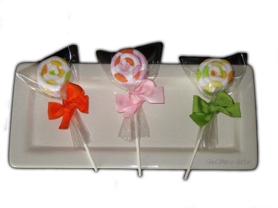 Set of 4 - Washcloth Lollipops