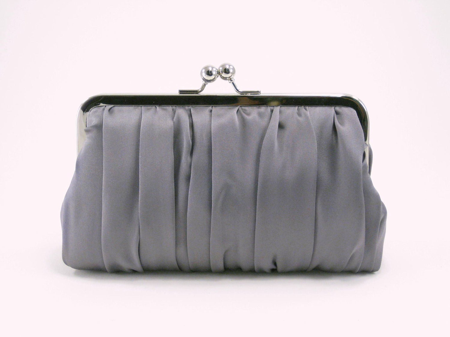 MOVING SALE - Polished Pleats - Taupe Gray Evening Clutch