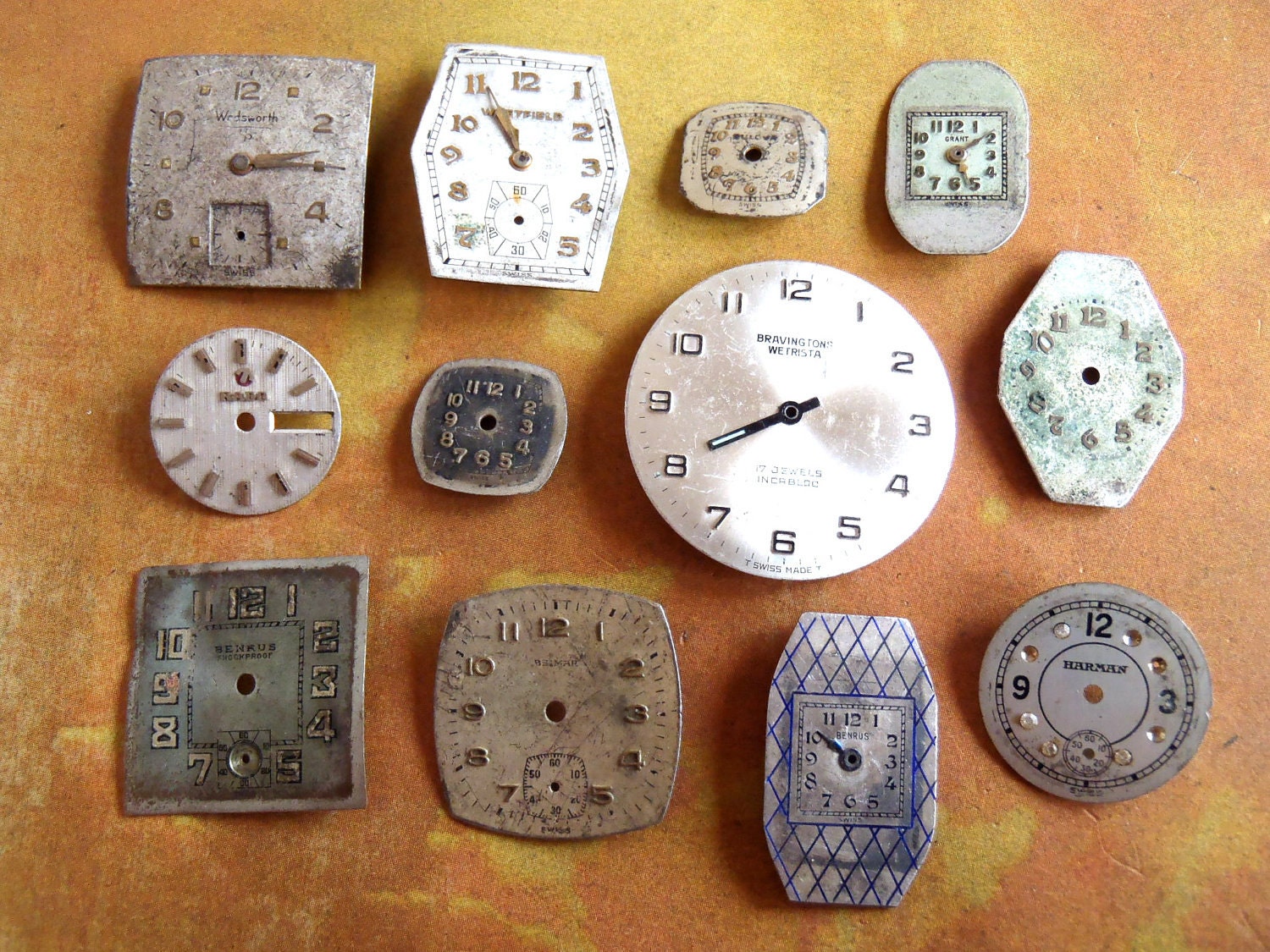Vintage Antique Watch Assortment Faces - Steampunk - Scrapbooking X8