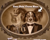 Custom Pet Portrait: Vintage Image of Your Pets