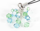 Swarovski Phone Charm (Aquamarine, Peridot and White Opal) - CellChic Swarovski Phone Charm (Aquamarine, Peridot and White Opal) - CellChic