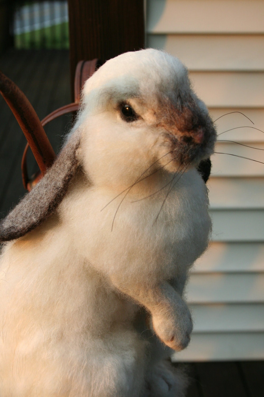 OOAK Needle felted Alpaca Life Size Lop Ear Bunny Rabbit Poseable  Free shipping