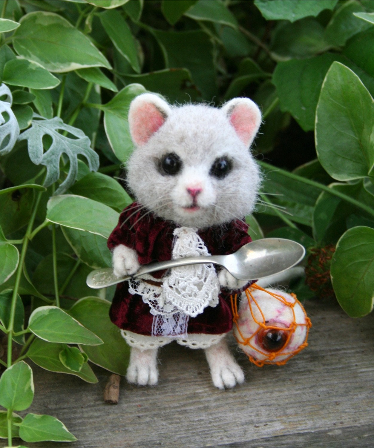 Alice's Wonderland Dormouse OOAK Needle felted Artist Doll