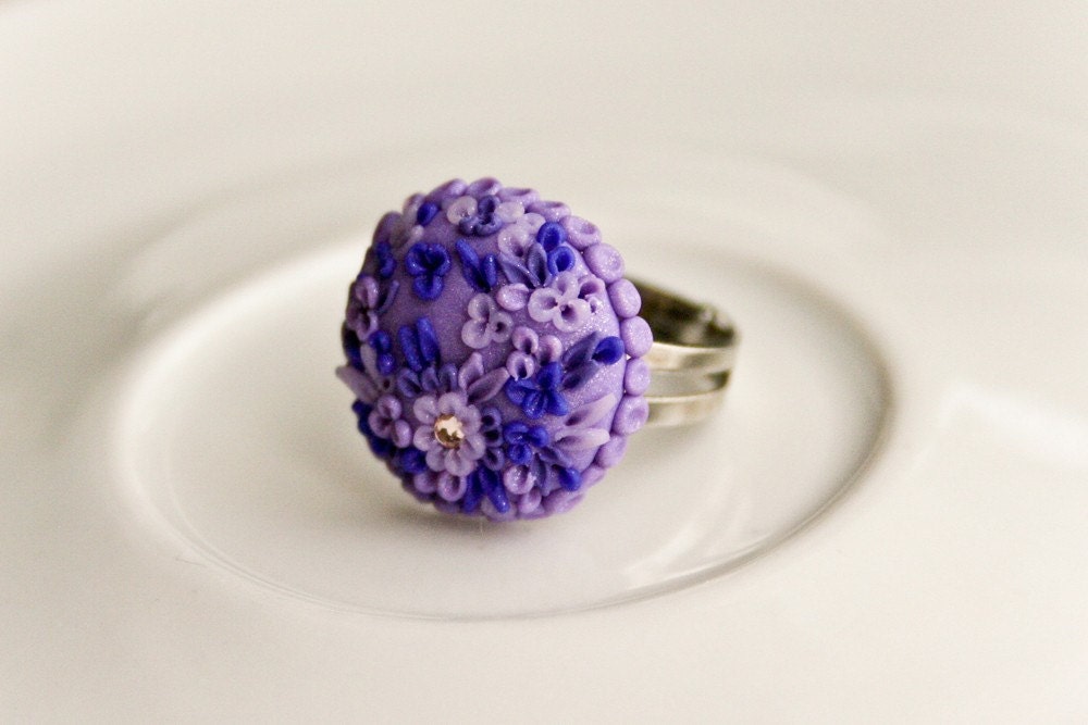 SALE beautiful lilac - set of pendant and ring