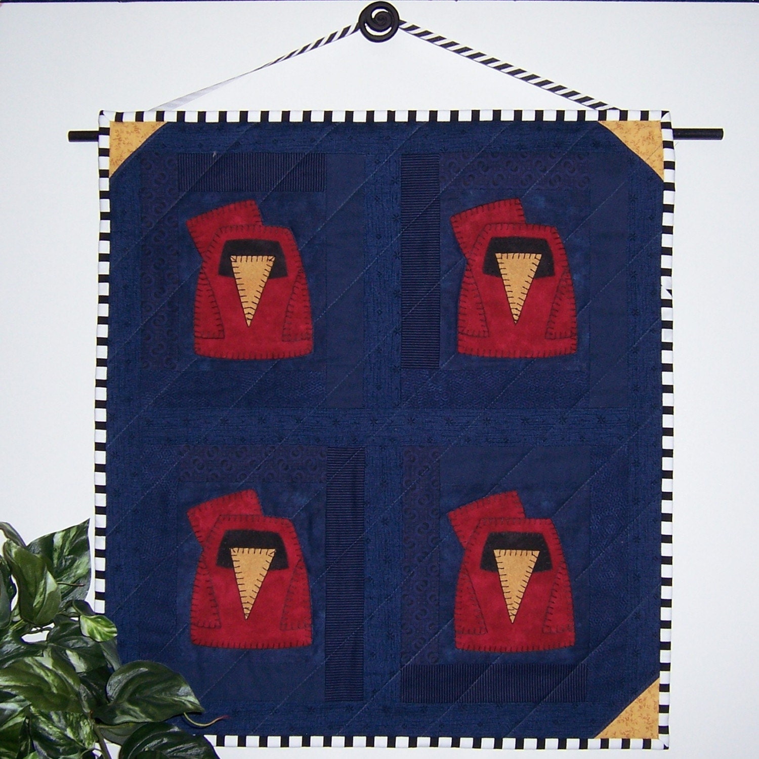 Cardinal Quartet Quilted Wall Hanging