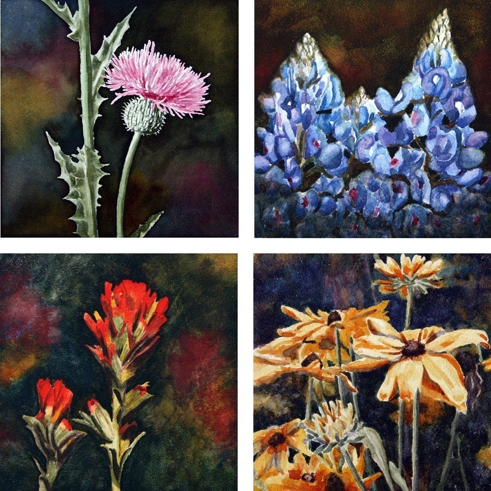 8 Note Cards of Texas Wildflowers
