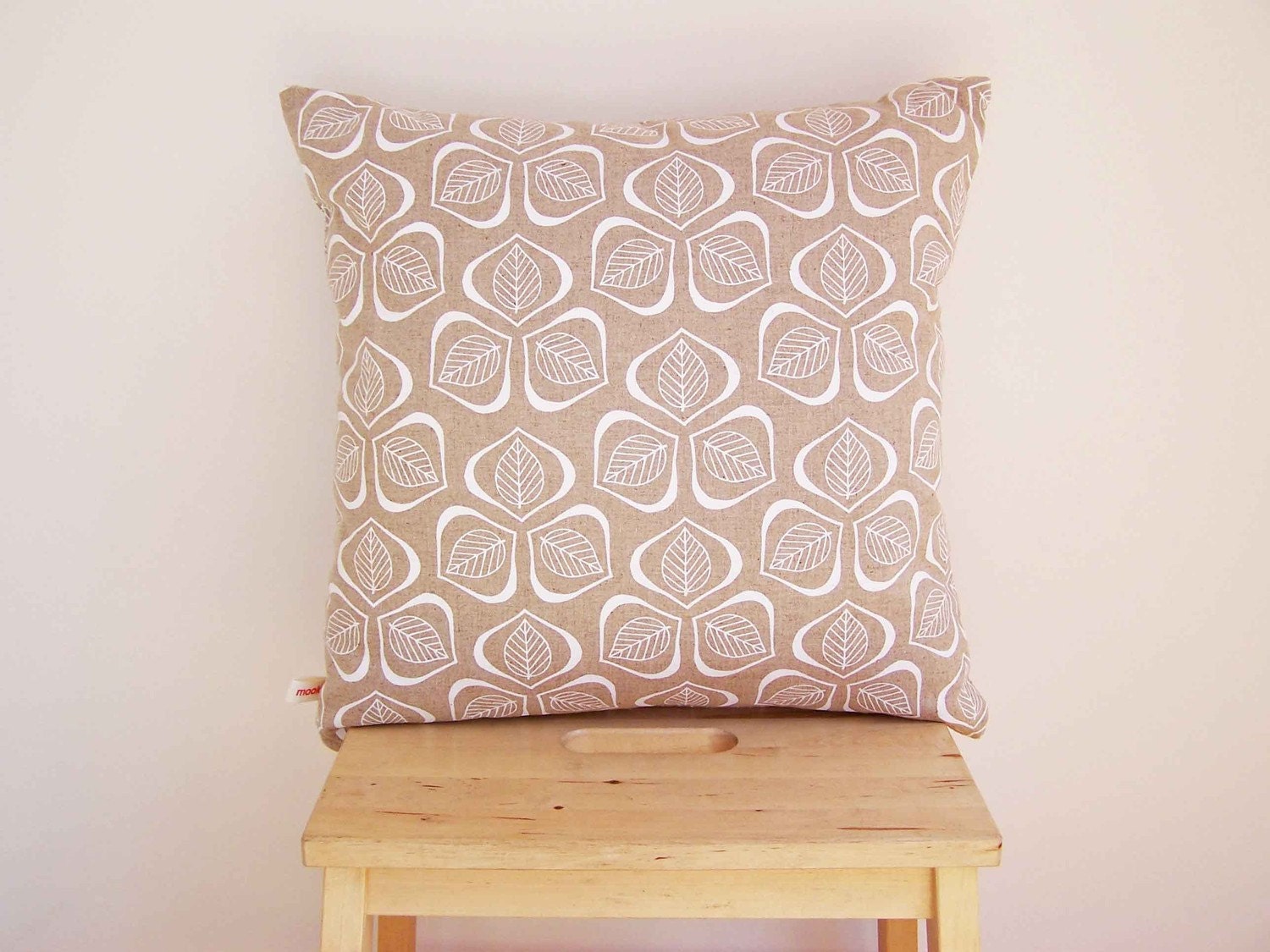 Leaves Cushion Cover - 45cm x 45cm in Chalk