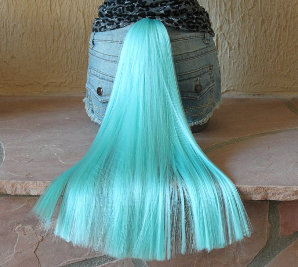 My Little Pony tail - aqua blue turquoise clip on costume cosplay tail - friendship is magic