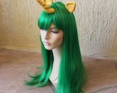 Snails pony cosplay wig - Friendship is Magic - snips - My Little Pony - Brony - green wig with mustard horn and ears