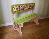 Childrens bench/ Childrens Furniture/ Childrens hanpainted furniture
