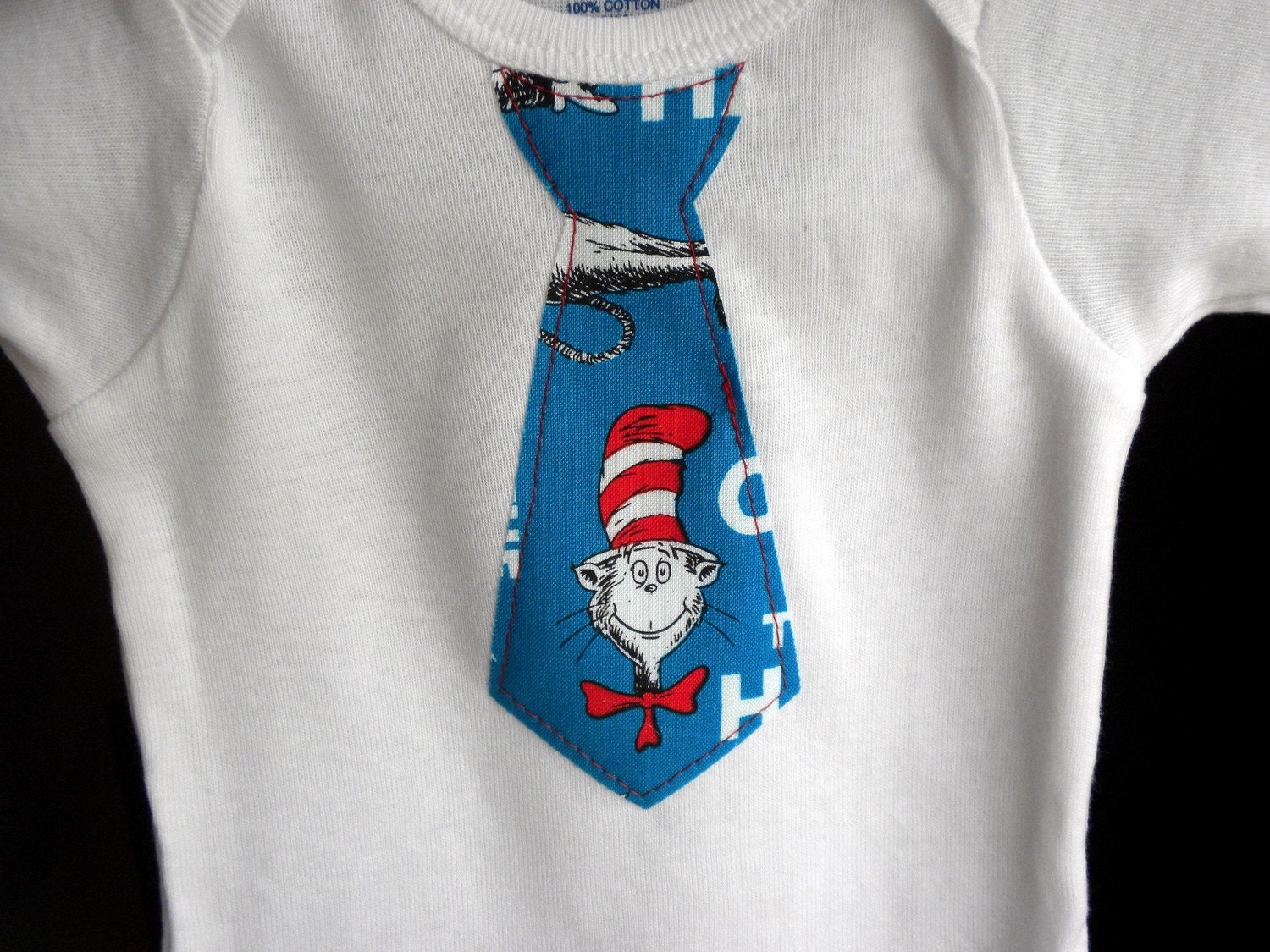 Dr. Seuss Cat in the Hat Tie s/s Gerber Onesie or Shirt - NB - 5T